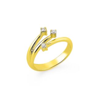 Anello Trilogy in Oro Giallo con Diamanti - AN-1700G-G