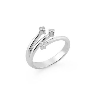 Anello Trilogy in Oro Bianco con Diamanti - AN-1700G
