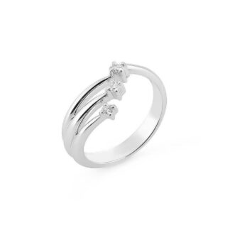 Anello Trilogy in Oro Bianco con Diamanti - AN-1701G