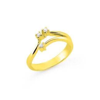 Anello Trilogy in Oro Giallo con Diamanti - AN-1703G-G