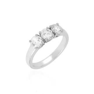 Anello Trilogy in Oro Bianco con Diamanti - AN-2084