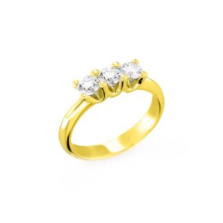 Anello Trilogy in Oro Giallo con Diamanti - AN-2178G-G