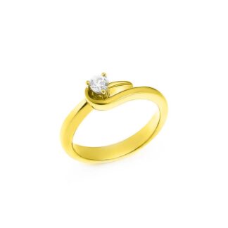 Anello Solitario in Oro Giallo con Diamante - AN-2254G-G
