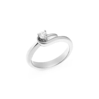 Anello Solitario in Oro Bianco con Diamante - AN-2254G