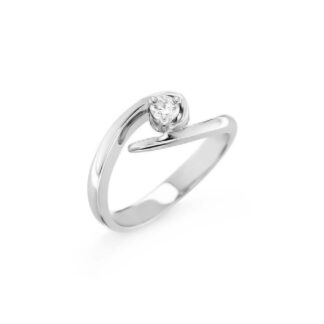 Anello Solitario in Oro Bianco con Diamante - AN-2255G