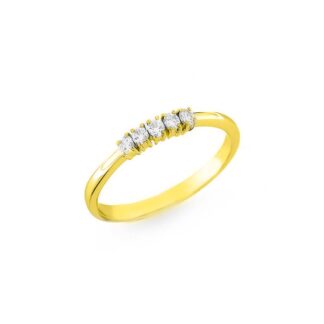 Anello Veretta in Oro Giallo con Diamanti - AN-2824G-G