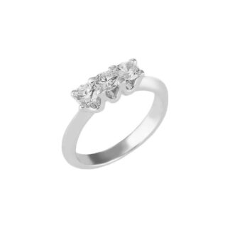 Anello Trilogy in Oro Bianco con Diamanti - AN-7558