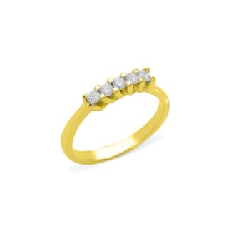 Anello Veretta in Oro Giallo con Diamanti - AN-7593-G