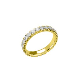 Anello Veretta in Oro Giallo con Diamanti - AN-904-G