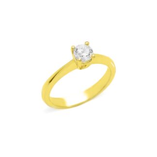 Anello Solitario in Oro Giallo con Diamante - AN-9477-G