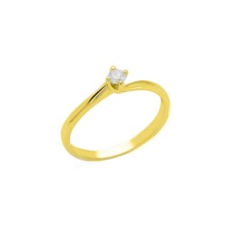 Anello Solitario in Oro Giallo con Diamante - AN-9785-G