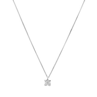 Collana con Ciondolo Punto Luce in Oro Bianco con Diamante - GI-GDR