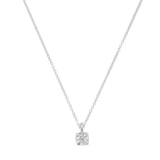 Collana con Ciondolo Punto Luce in Oro Bianco con Diamante - GI-GF