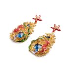 Orecchini Isola Bella in Argento e Smalto con Siamite Blu Acqua - 20001175