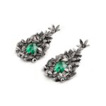 Orecchini Isola Bella in Argento con Siamite Verde Terra - Nude - 20001177