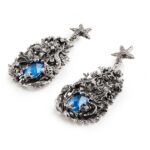 Orecchini Isola Bella in Argento con Siamite Blu Acqua - Nude - 20001178