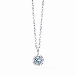 Collana Mabina Girocollo in Argento con Zircone Azzurro - 553198