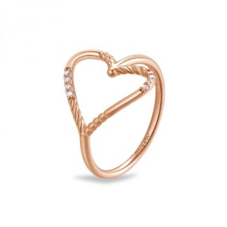 Anello Cuore Rosato in Argento con Zirconi - Got Me - RZGM31