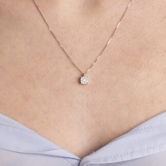 Collana con Pendente in Oro Bianco con Diamanti - 2485330