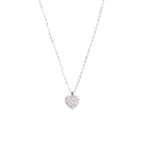 Collana con Pendente Cuore in Oro Bianco con Diamanti - 5664