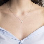Collana con Pendente Cuore in Oro Bianco con Diamanti - 5664