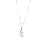 Collana con Pendente in Oro Bianco con Diamanti - CE342-1