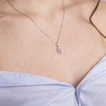 Collana con Pendente in Oro Bianco con Diamanti - CE342-1