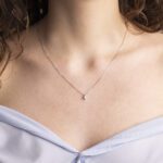 Collana con Pendente Punto Luce in Oro Bianco con Diamante - CL011LTG18F