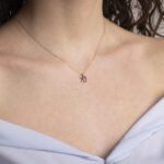 Collana con Ciondolo in Oro Giallo con Rubini e Diamanti | Tartaruga - CL030R