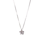 Collana con Pendente Fiore in Oro Bianco con Diamanti - P1880082X