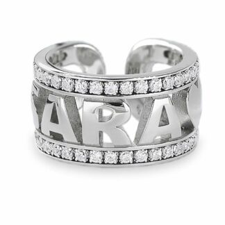 Anello con Nome Artlinea in Argento con Zirconi - ZAS5-LB