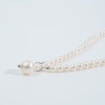Collana Girocollo in Perle e Gancio in Oro Bianco - PNO43B