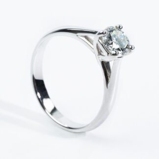 Anello Solitario in Oro Bianco con Diamante - AN124LTG18LB