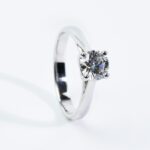 Anello Solitario in Oro Bianco con Diamante - AN124LTG18LB