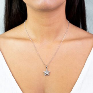 Pendente a Stella da Donna in Oro Bianco con Diamanti - CI44KI12G