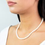 Collana Girocollo in Perle con Susta in Oro Bianco - KY220HC