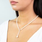 Collana Girocollo in Perle e Gancio in Oro Bianco - PNO43B