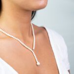 Collana Girocollo in Perle e Gancio in Oro Bianco - PNO43B