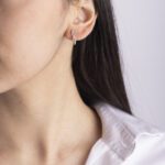 Orecchini Pendenti in Oro Bianco con Diamanti - O596