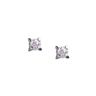 Orecchini Punto Luce in Oro Bianco con Diamanti - OBF0582/07093