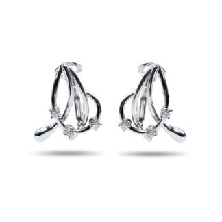 Orecchini Pendenti in Oro Bianco con Diamanti - OBF792-924