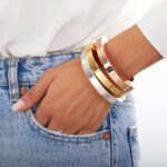 Bracciale Rigido da Donna Unoaerre in Bronzo Dorato - 1948