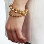 Bracciale da Donna Unoaerre in Bronzo Dorato con Sfere - 1992