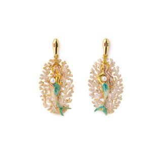 Orecchini Isola Bella in Argento e Smalto con Perle Sirena - 20001208