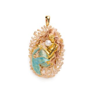 Ciondolo Isola Bella in Argento e Smalti con Perla Sirena - 20001209