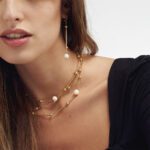 Orecchini Pendenti Unoaerre in Bronzo Dorato con Perle Naturali - 2067