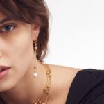 Orecchini Pendenti Unoaerre in Bronzo Dorato con Perle Naturali - 2067