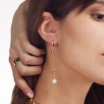 Orecchini Pendenti Unoaerre in Bronzo Dorato con Perle Naturali - 2067