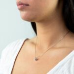 Collana con Pendente Punto Luce in Oro Bianco con Diamante - 21A02