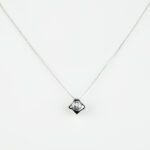 Collana con Pendente Punto Luce in Oro Bianco con Diamante - 21A02